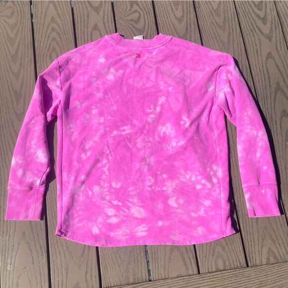 All in Motion Size Medium Bright Pink Tie Dye Oversized Sweatshirt - Picture 2 of 7